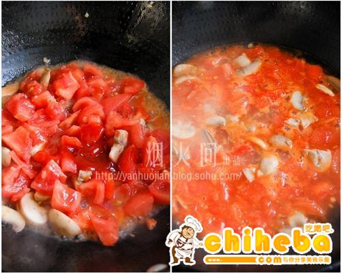 番茄蘑菇疙瘩汤的做法 步骤4